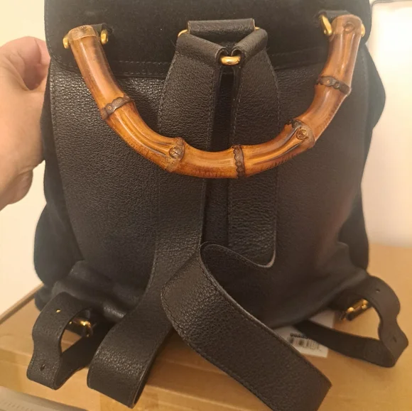 EUC Gucci Horsebit Leather And Suede Black Backpack - Picture 4 of 13